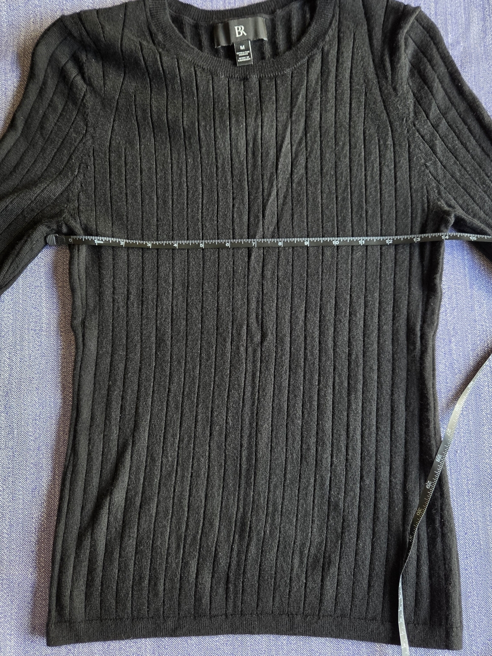 Banana Republic Black Ribbed Short Sleeve Top